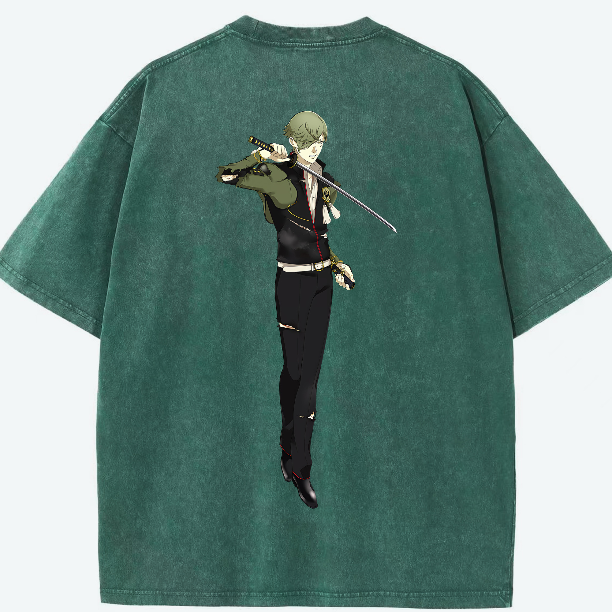 （画像用） 刀剣乱舞 Touken Ranbu 綿100% ヴィンテージ風 半袖Tシャツ（背面プリント）